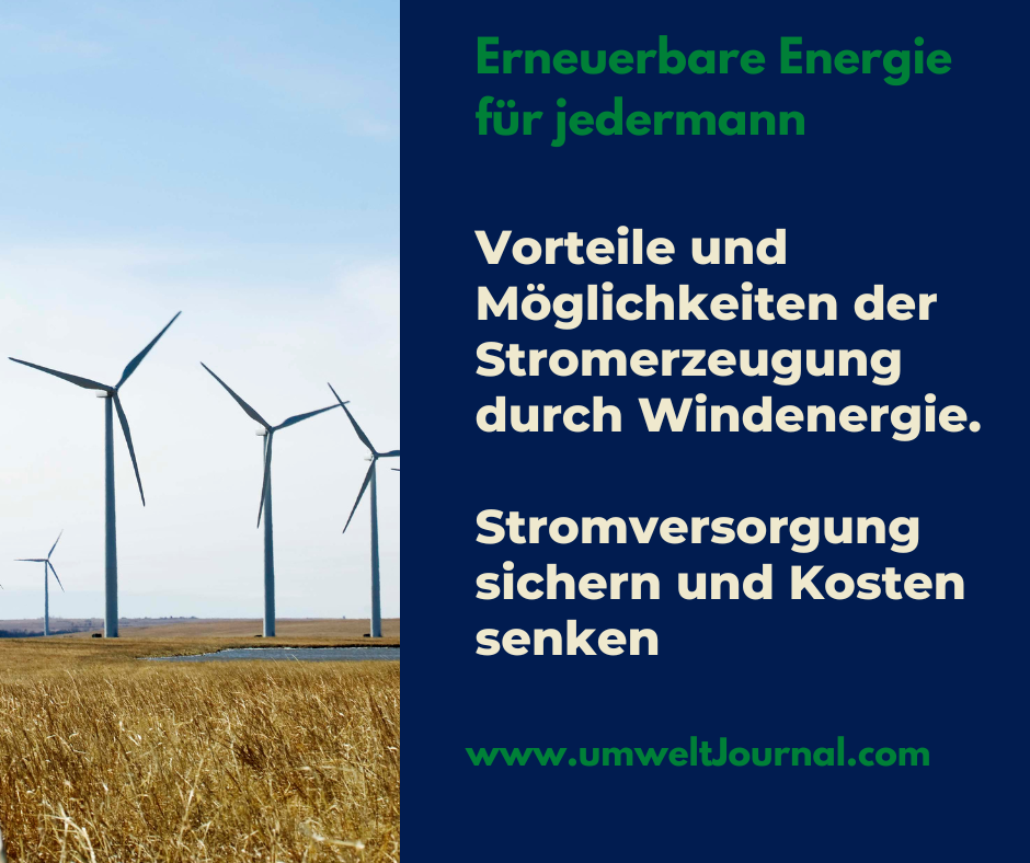 Vorteile und Möglichkeiten der Stromerzeugung durch Windenergie. Eigene Stromversorgung sichern und Kosten senken mit Erneuerbare Energie.